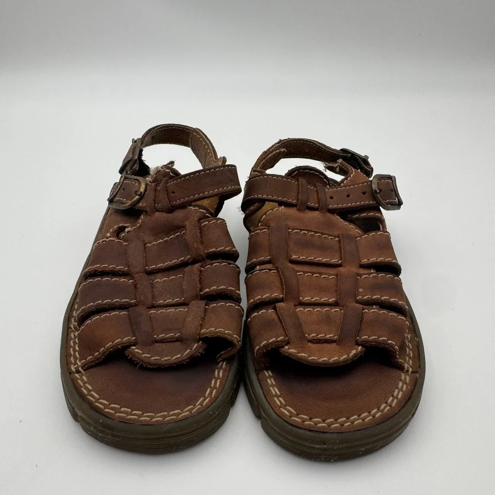 Dr. Martens 6447 Kids Brown Leather‎ Fisherman Sandals Size 13 Buckle AirWair